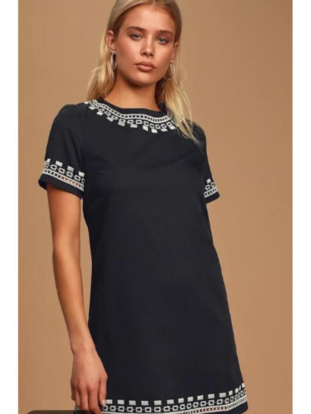 Lulu’s -Embroidered Dress - Shift Dress, Small